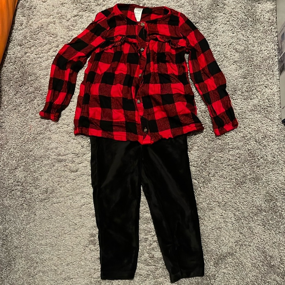 Carter’s Girls Flannel Shirt Set